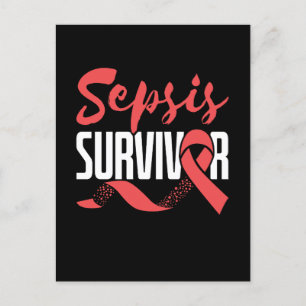 Sepsis Survivor Warrior Fighter Awareness Månad Vykort