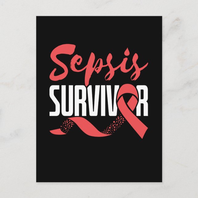 Sepsis Survivor Warrior Fighter Awareness Månad Vykort (Framsida)