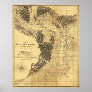 Sept. 7, 1863 för karta för Charleston Poster