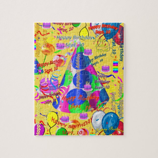 September, 10 Birthday Jigszawa Puzzle Pussel (Vertikal)