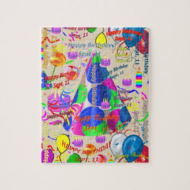 September, 11 Birthday Jigszawa Puzzle Pussel (Vertikal)