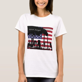 September 11 glömmer aldrig t-shirt