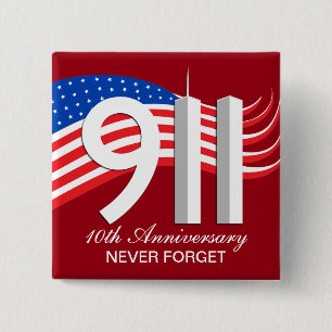 September 11th - 9/11 10th stift för årsdag WTC Knapp