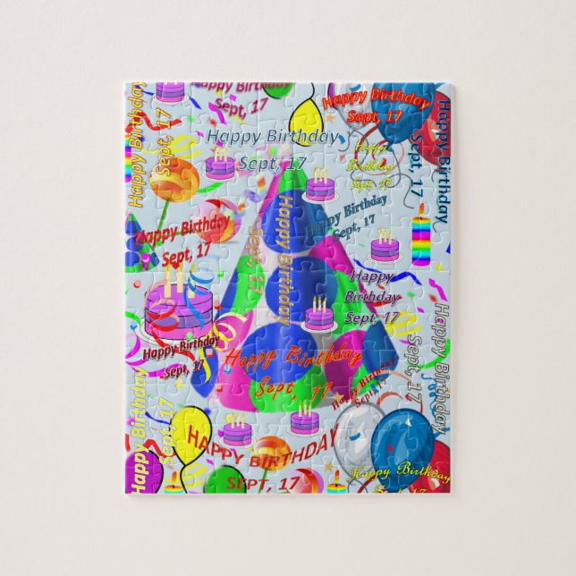 September, 17 Birthday Jigszawa Puzzle Pussel (Vertikal)