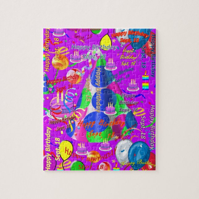 September, 18 Birthday Jigszawa Puzzle Pussel (Vertikal)