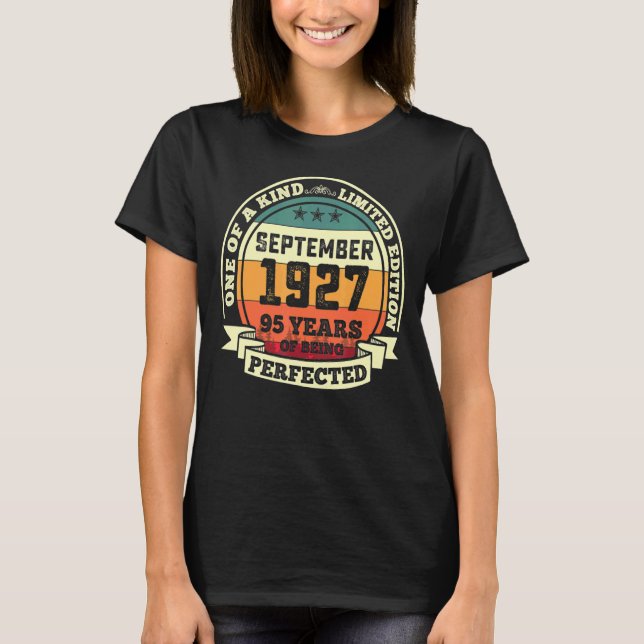 September 1927 95:e födelsedagen 95 år per t shirt (Framsida)