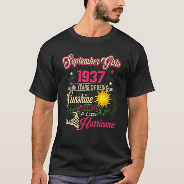 September 1937 86:e födelsedag Flickor 1937 T Shirt (Framsida)