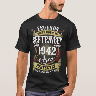 September 1942 80 Födelsedag 80 år gammal Manar T Shirt