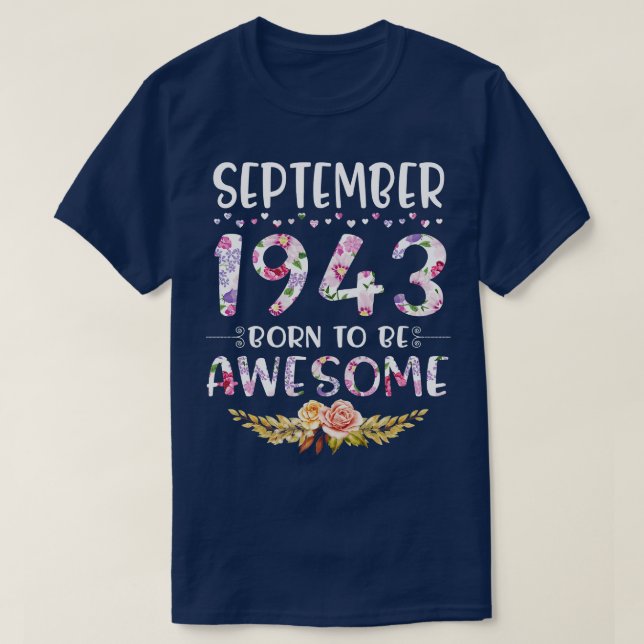 September 1943 född som Fantastisk Grattis på föde T Shirt (Design framsida)
