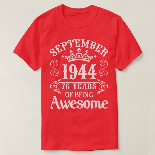 September 1944 Grattis på födelsedagen 76 år av AW T Shirt (Design framsida)