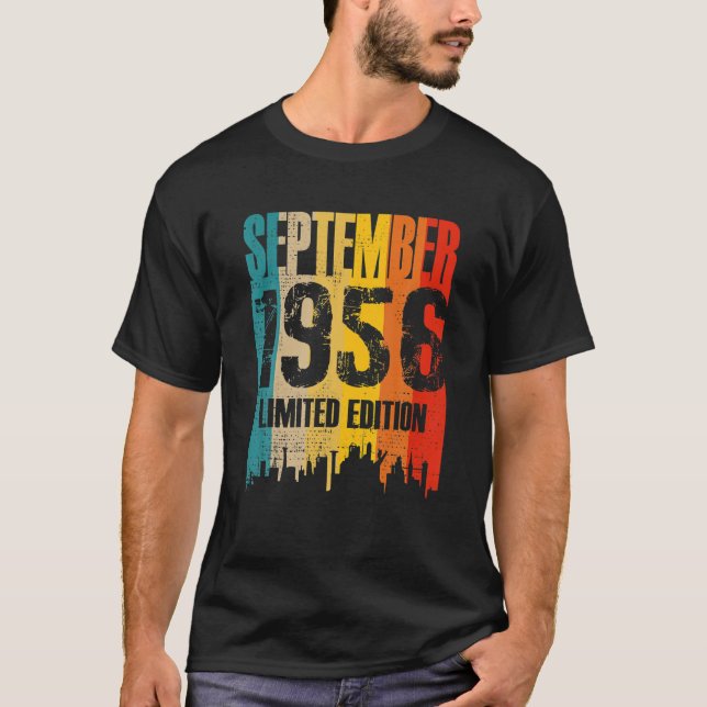 September 1956 65 år Begränsad födelsedagstid Edit T Shirt (Framsida)