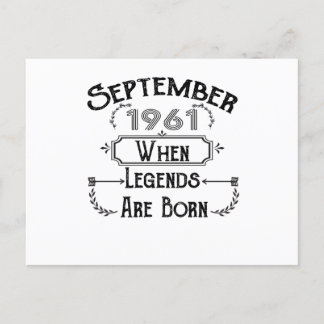 September 1961 vid födseln vykort