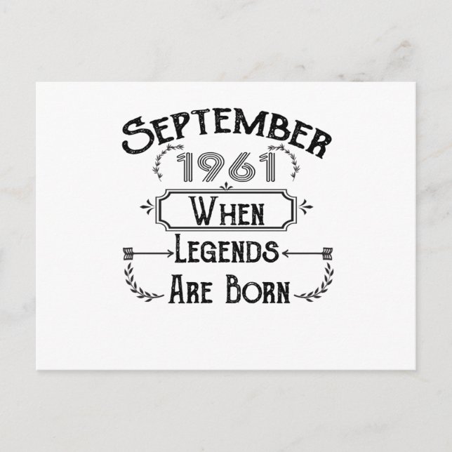 September 1961 vid födseln vykort (Framsida)