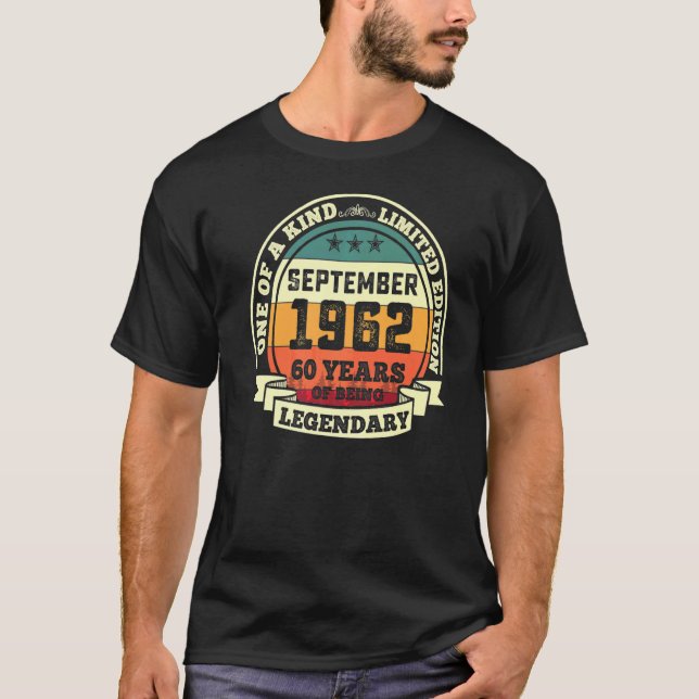 September 1962 60:e födelsedag 60 år av leg t shirt (Framsida)