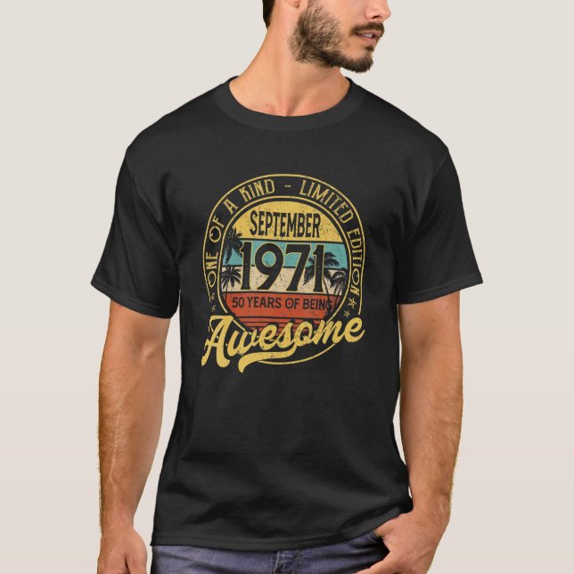 September 1971 50:e födelsedag 50 år gammal Manar T Shirt (Framsida)