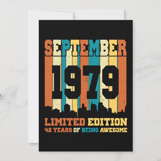 September 1979 Limited 42 år födelsedag Inbjudningar (Framsida)