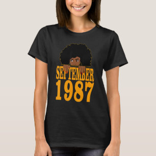September 1987 35e Birthday 35 Years Old Black Wo T Shirt