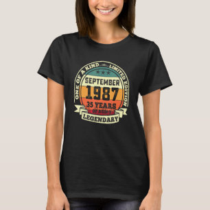 September 1987 35e födelsedag 35 år efter födseln t shirt