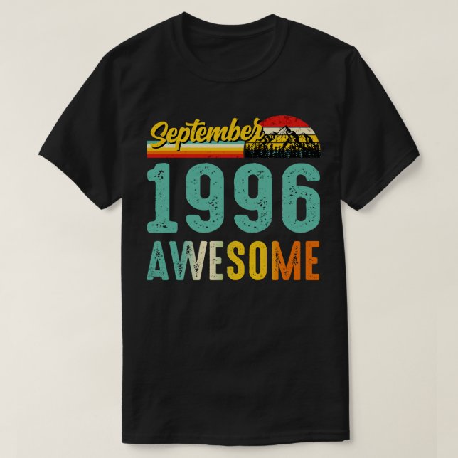 September 1996 Birthday Gift Shirt Vintage Septemb T (Design framsida)