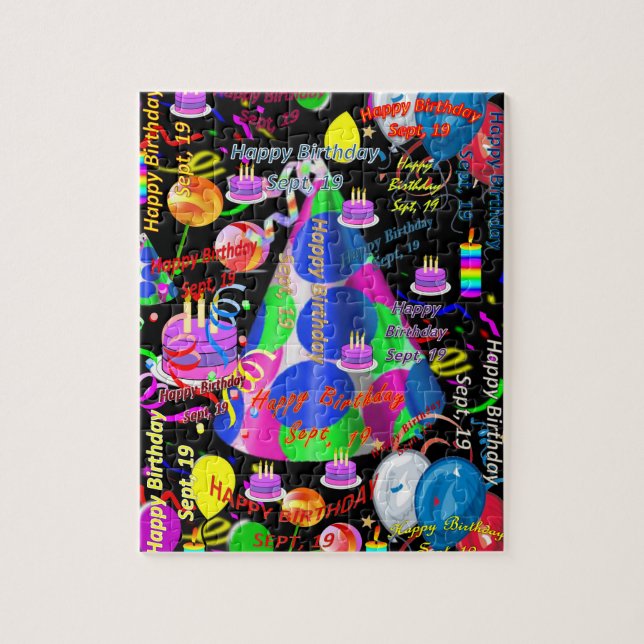September, 19:e födelsedagen Jigszawa Puzzle Pussel (Vertikal)