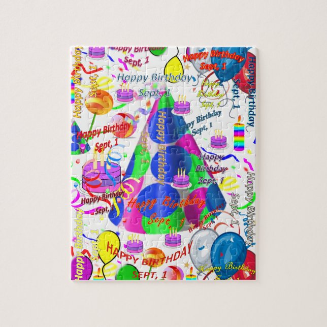 September, 1 födelsedag Jigszle Puzzle Pussel (Vertikal)