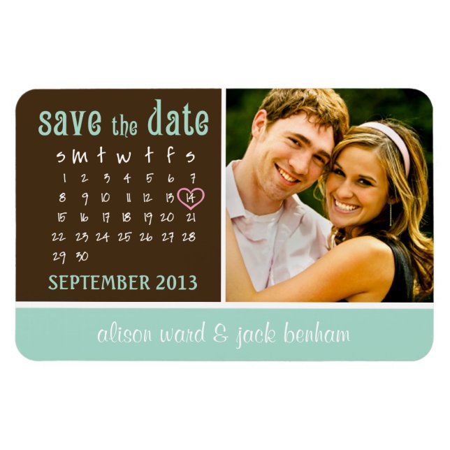 SEPTEMBER 2013 Kalender "Save the Date" Magnet (Horisontell)