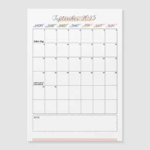 September 2025 Magnetisk Kalender