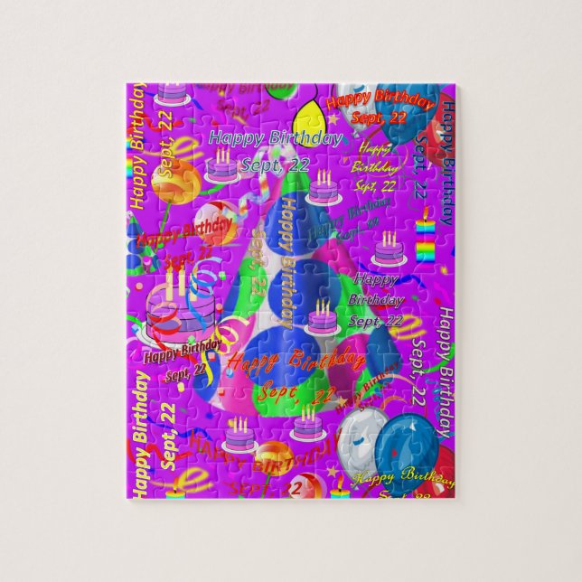 September, 22:e födelsedagen Jigszawa Puzzle Pussel (Vertikal)