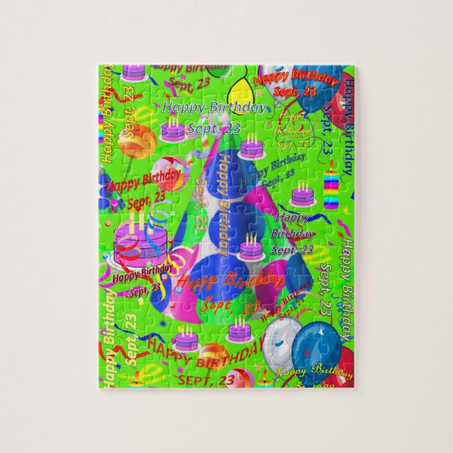 September, 23:e födelsedagen Jigszawa Puzzle Pussel (Vertikal)