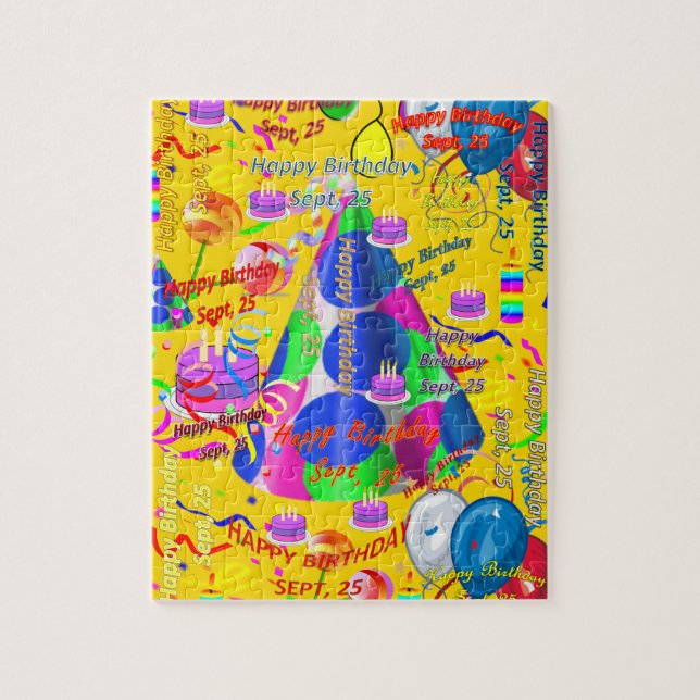 September, 25:e födelsedagen Jigszawa Puzzle Pussel (Vertikal)