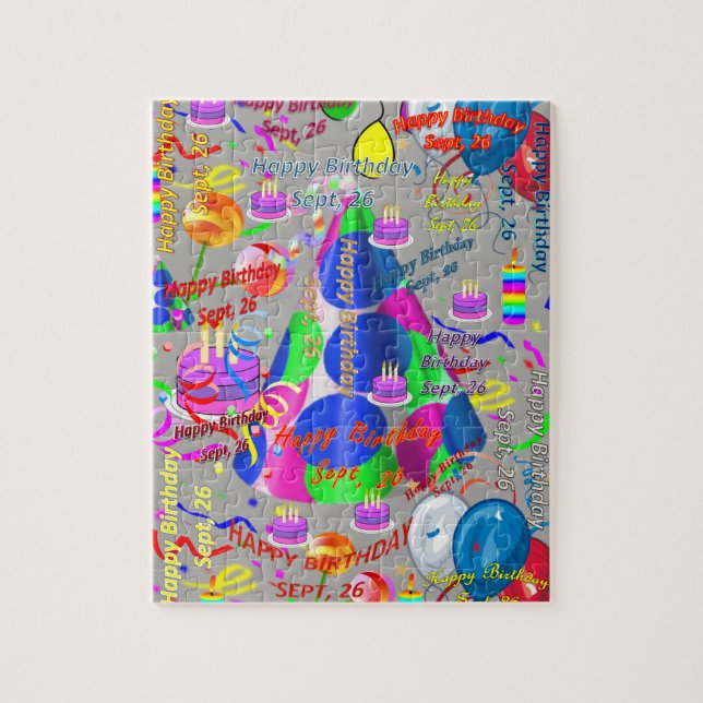 September, 26:e födelsedagen Jigszle Puzzle Pussel (Vertikal)