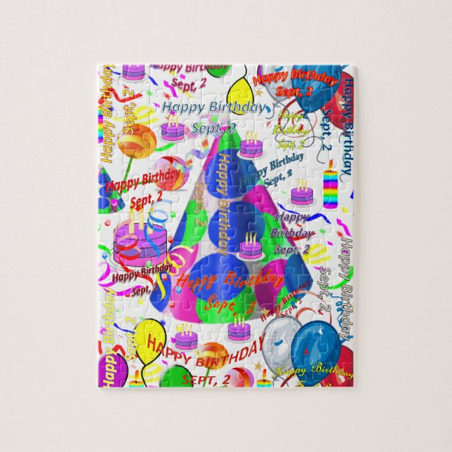 September, 2 födelsedagen Jigszle Puzzle Pussel (Vertikal)
