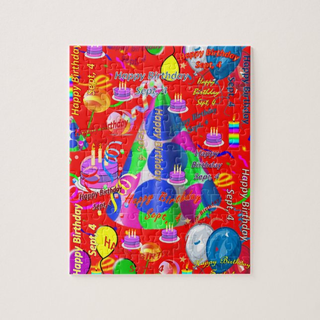 September, 4 Birthday Jigszle Puzzle Pussel (Vertikal)
