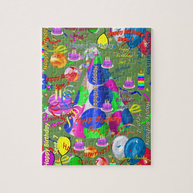 September, 7 Birthday Jigszle Puzzle Pussel (Vertikal)
