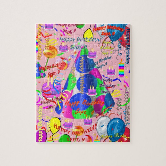 September, 9-födelsedagsdagen Jigszawa Puzzle Pussel (Vertikal)