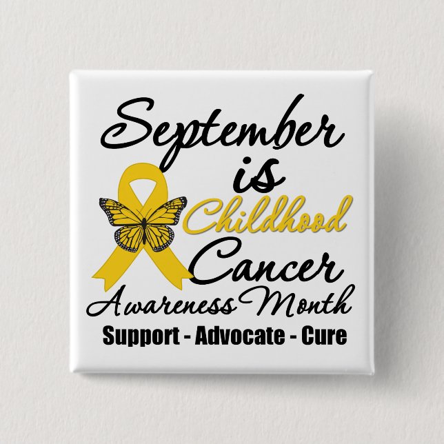 September är medvetandegörande om cancer i barndom knapp (Framsida)