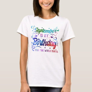 September är min födelsedag, ja hela månaden t shirt