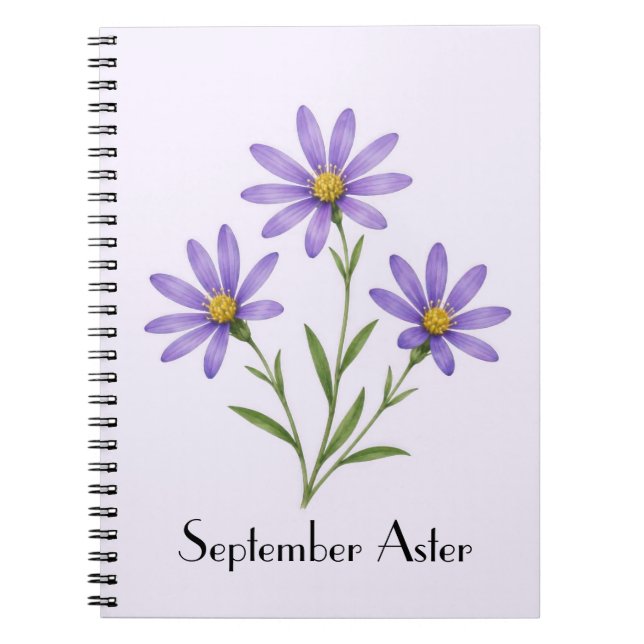 September Aster Blommor Anteckningsbok (Framsidan)