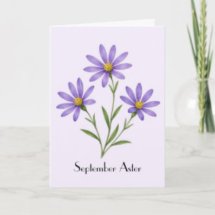 September Aster Blommor Hälsning Kort