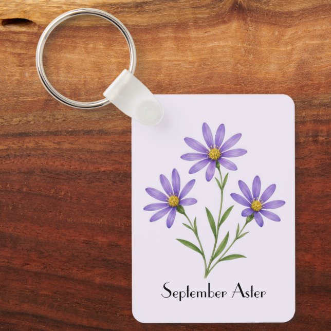 September Aster Blommor  Nyckelring (Framsida)