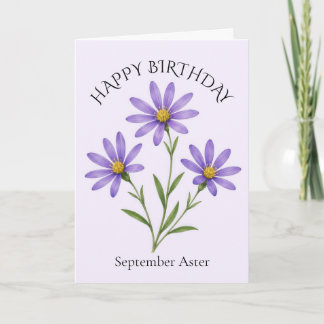 September Aster Födelsedag Kort