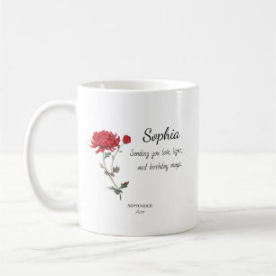 September Aster Personlig Födelsedag Kaffemugg