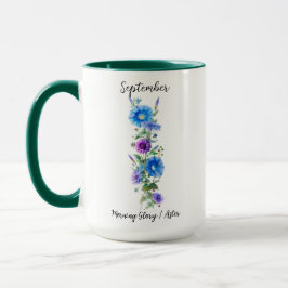 September Birth Flower MorgGlory and Aster Mugg