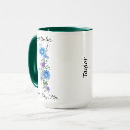 September Birth Flower MorgGlory and Aster Mugg