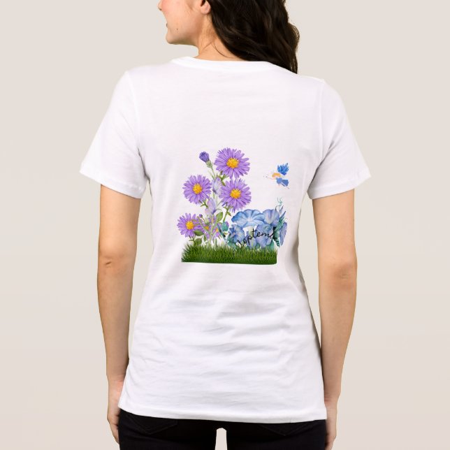 September Birth Flowers och Stone T Shirt (Baksida)