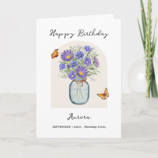 September Birth Month Flower Birthday Kort