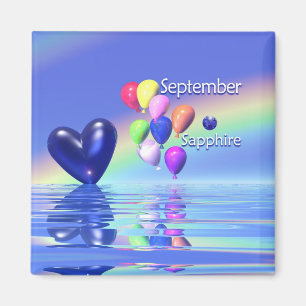 September Birthday Sapphire hjärta Magnet