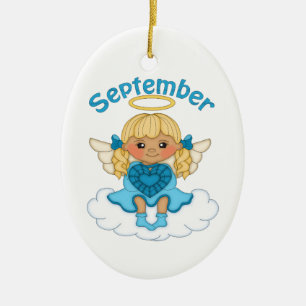 September Birthstone ängelblondin Julgransprydnad Keramik