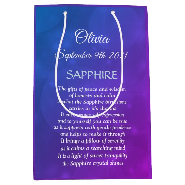 September Birthstone Sapphire-design (Framsidan)