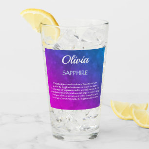 September Birthstone Sapphire-design Glaskopp